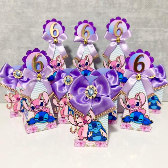 Kit 30 Caixas Personalizadas Stitch e Angel
