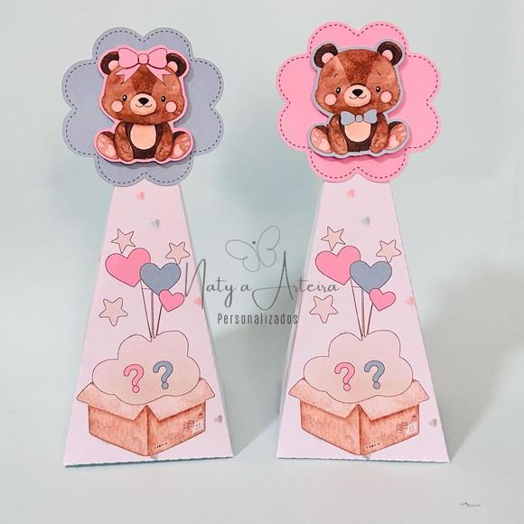 Kit Caixinhas Personalizadas Chá Revelação 15 Peças