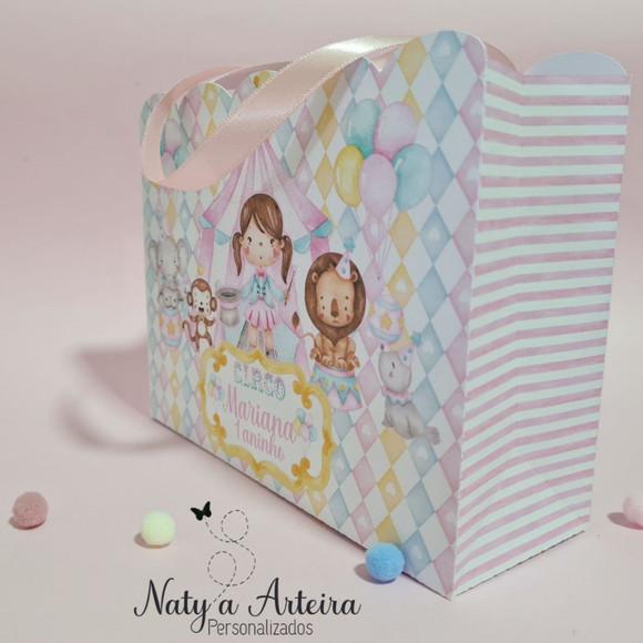 Sacolinha Personalizada Circo Rosa