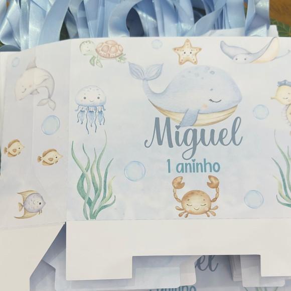 Sacolinha Personalizada Fundo do Mar Aquarela