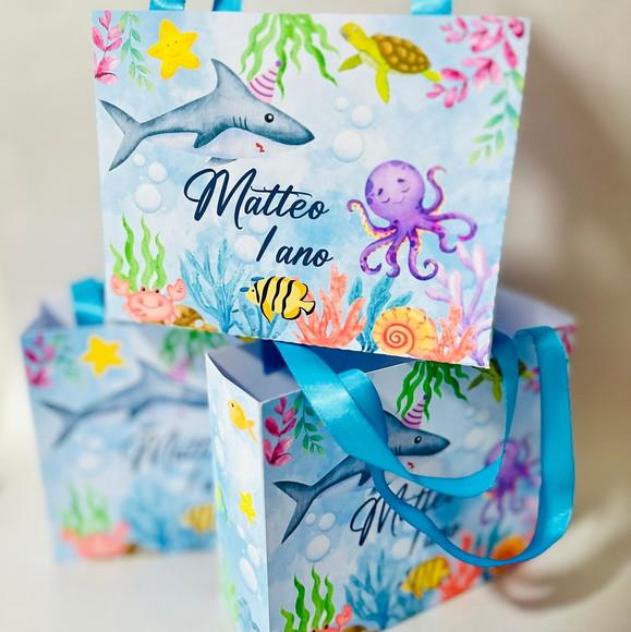 Sacolinha Personalizada Fundo do Mar Tubarão