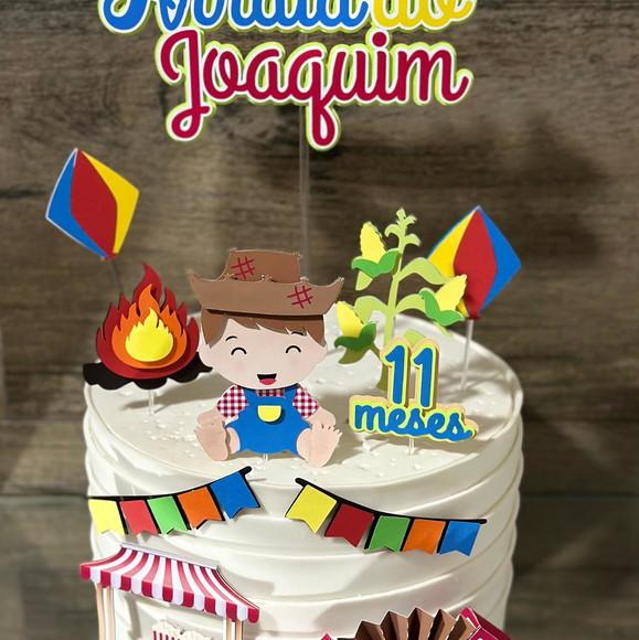 Topo de Bolo Arraiá Menino Festa Junina