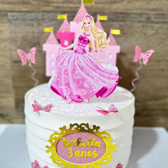 Topo de Bolo Barbie Castelo