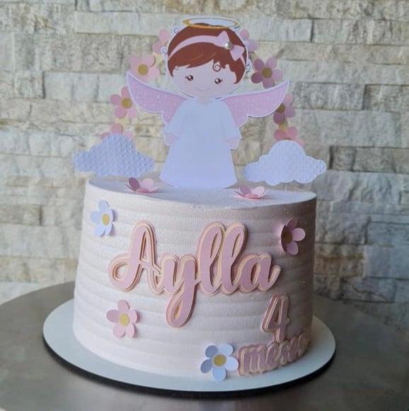 Topo de Bolo Batizado Menina