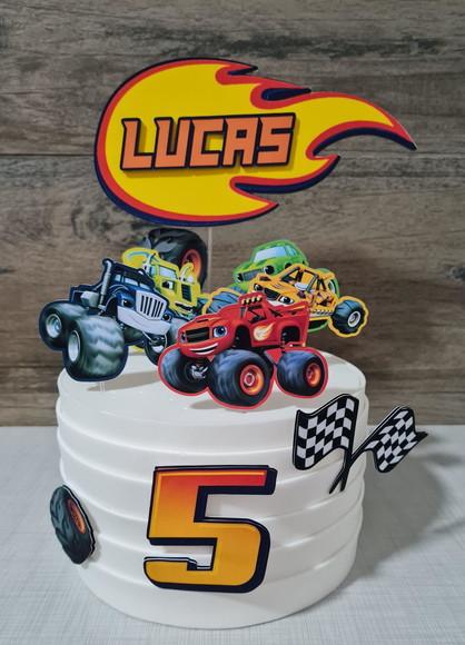 Topo de Bolo Blaze Monster Machine