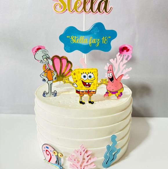 Topo de Bolo Bob Esponja Feminino