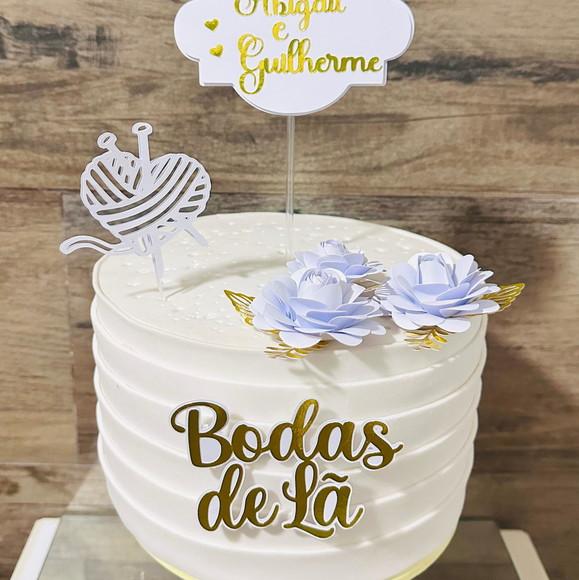 Topo de Bolo Bodas de Lã