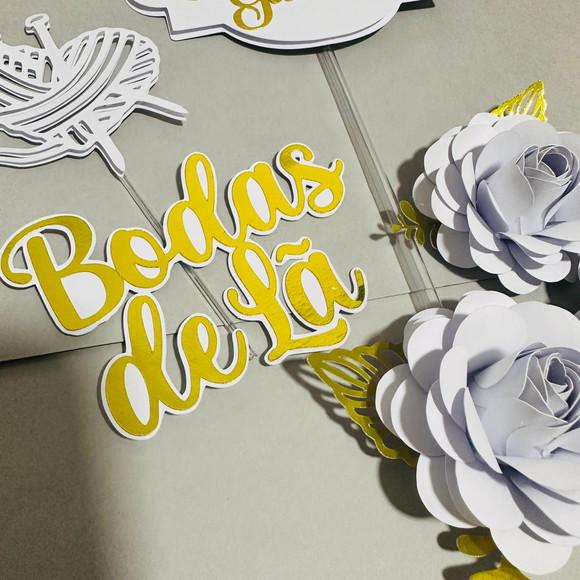 Topo de Bolo Bodas de Lã