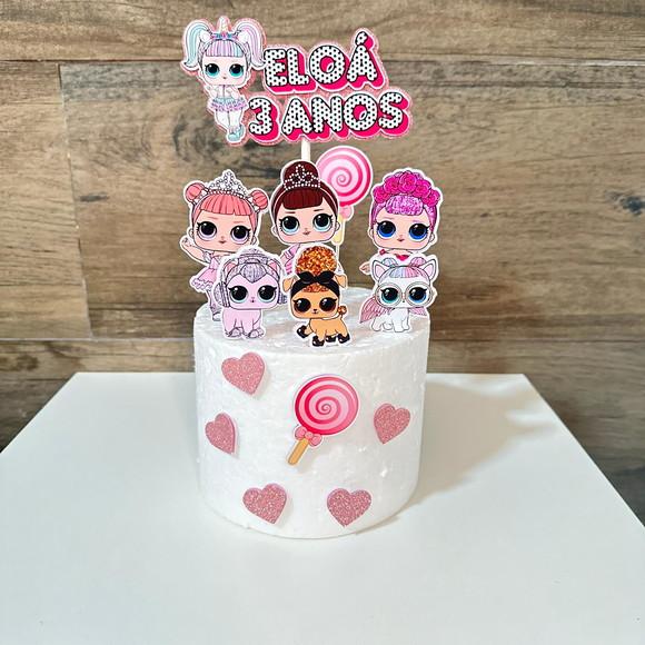 Topo de Bolo Boneca Lol