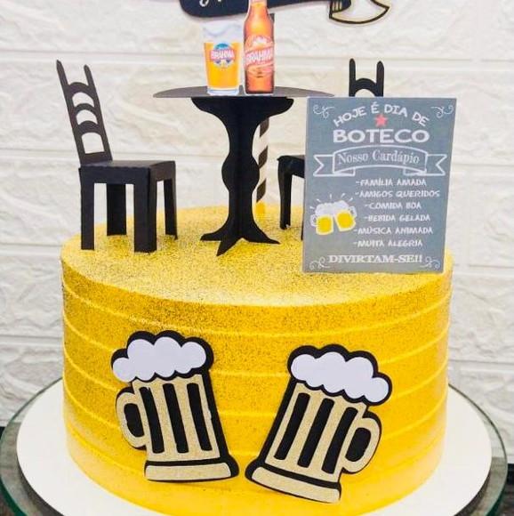 Topo de Bolo Boteco 3d