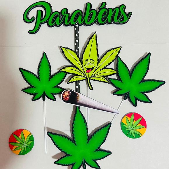 Topo de Bolo Cannabis
