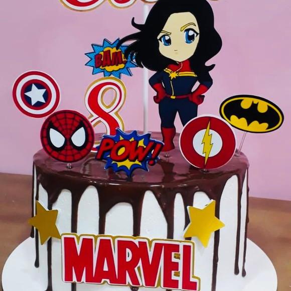 Topo de Bolo Capitã Marvel