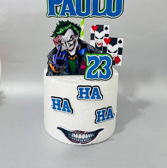 Topo de Bolo Coringa Cartas