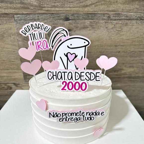 Topo de Bolo Flork Menina Chata