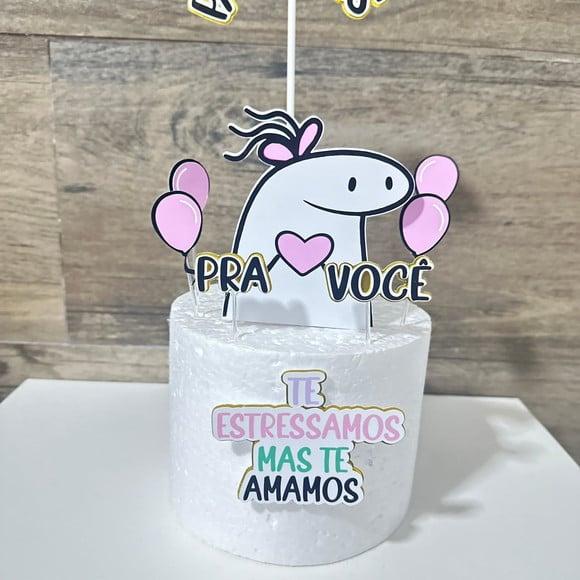 Topo de Bolo Flork Menina Parabéns