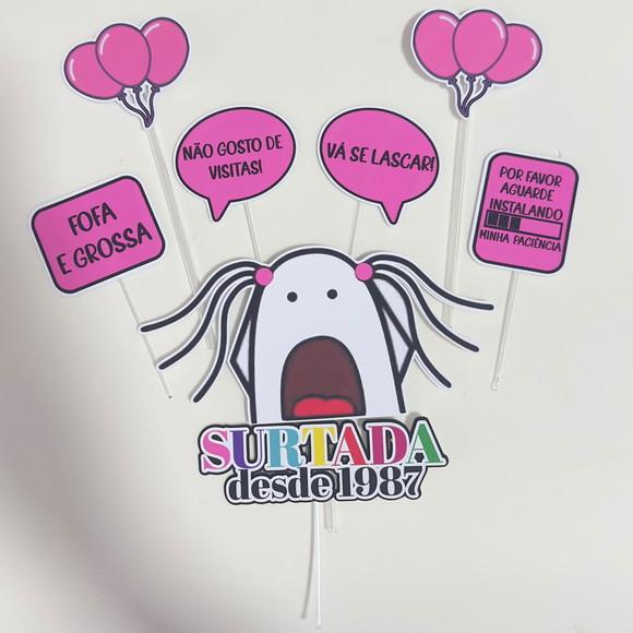 Topo de Bolo Flork Menina Surtada