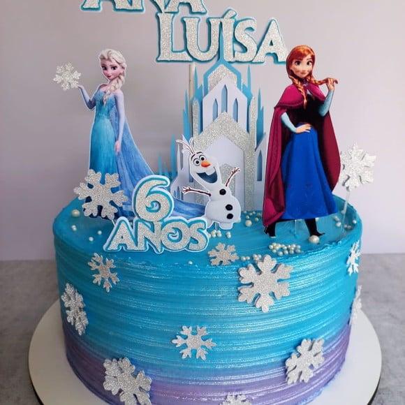 Topo de Bolo Frozen 3d