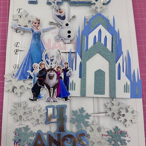 Topo de Bolo Frozen 3d