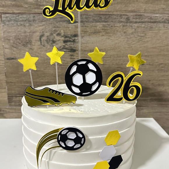 Topo de Bolo Futebol Dourado