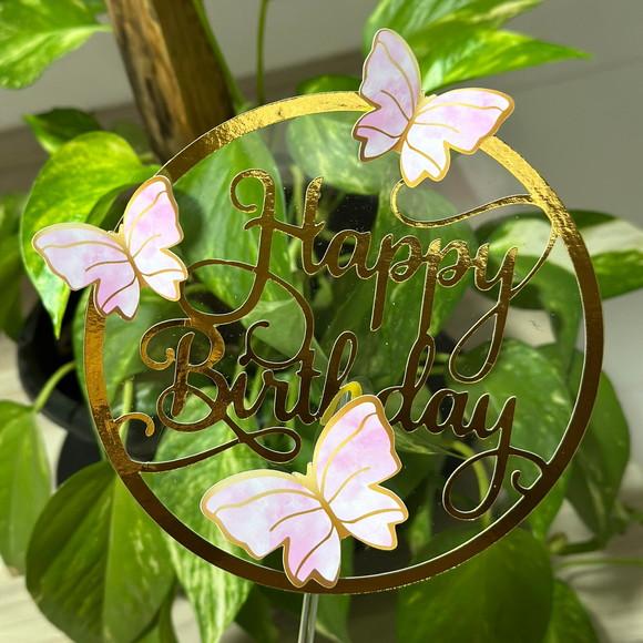 Topo de Bolo Happy Birthday