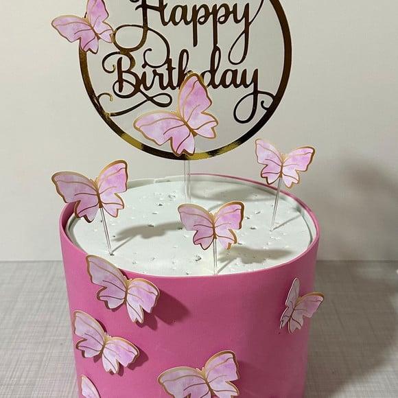 Topo de Bolo Happy Birthday