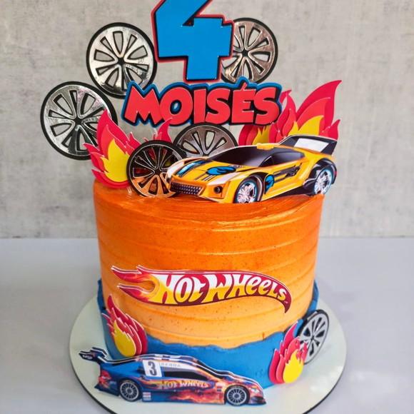 Topo de Bolo Hot Wheels Luxo