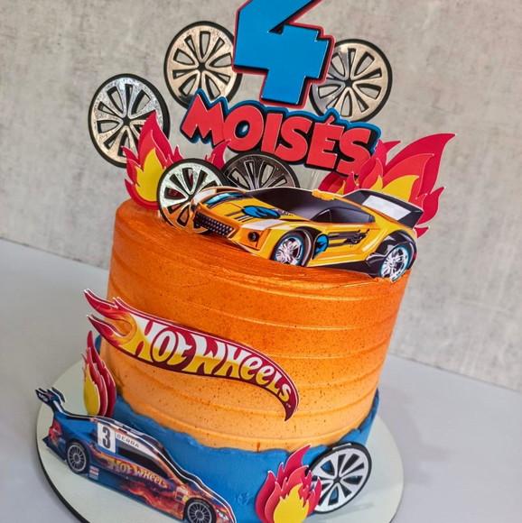 Topo de Bolo Hot Wheels Luxo