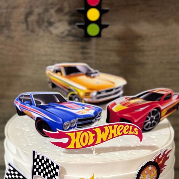 Topo de Bolo Hot Wheels
