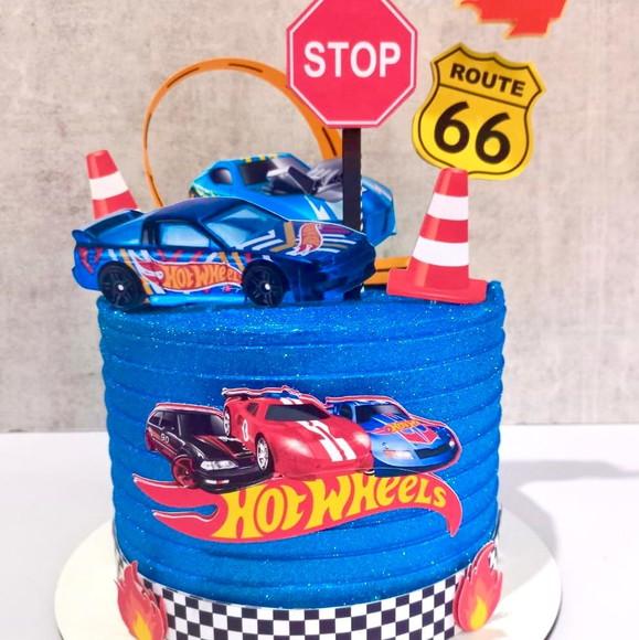 Topo de Bolo Hot Wheels Luxo