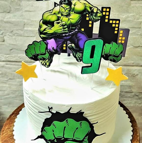 Topo de Bolo Hulk Luxo