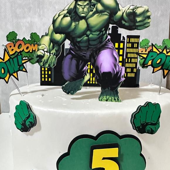 Topo de Bolo Incrível Hulk