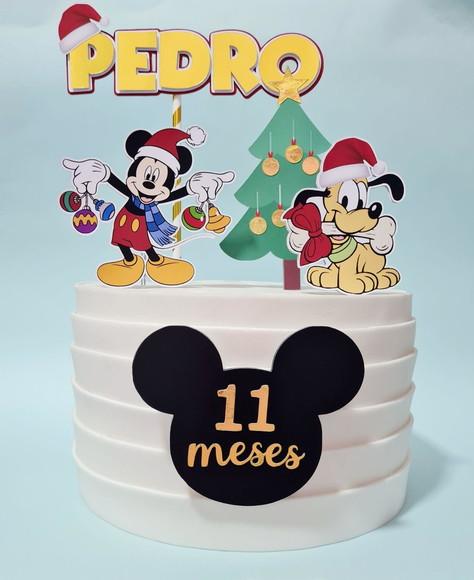 Topo de Bolo Mickey Natal