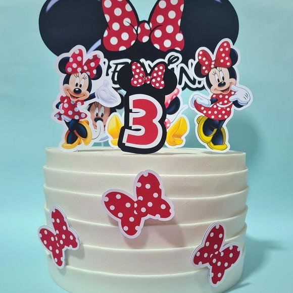 Topo de Bolo Minnie