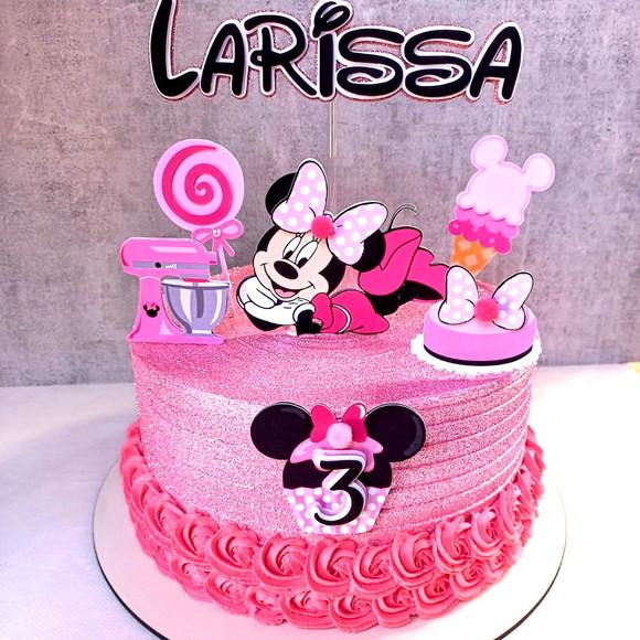 Topo de Bolo Minnie Confeiteira