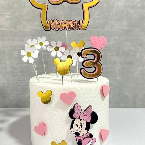 Topo de Bolo Minnie Rosa Luxo