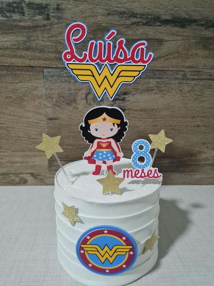 Topo de Bolo Mulher Maravilha Cute
