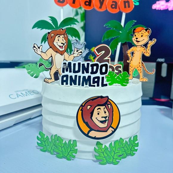 Topo de Bolo Mundo Animal