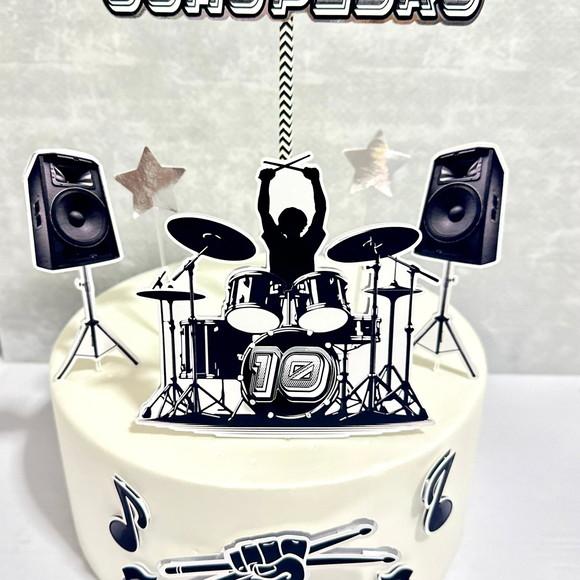 Topo de Bolo Música Bateria Baterista