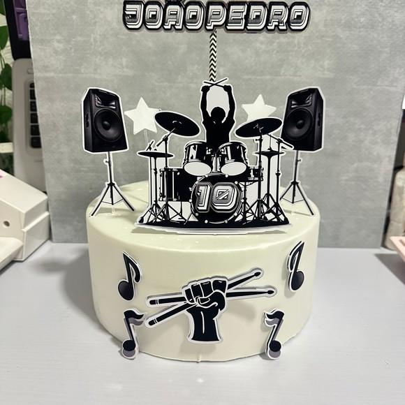 Topo de Bolo Música Bateria Baterista