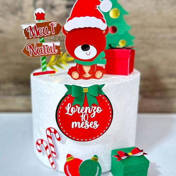 Topo de Bolo Natal Ursinho