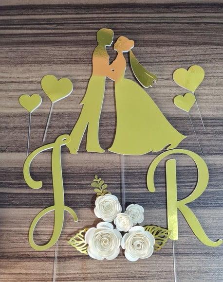 Topo de Bolo Noivos Casamento