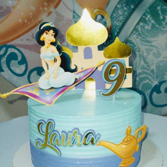 Topo de Bolo Princesa Jasmine