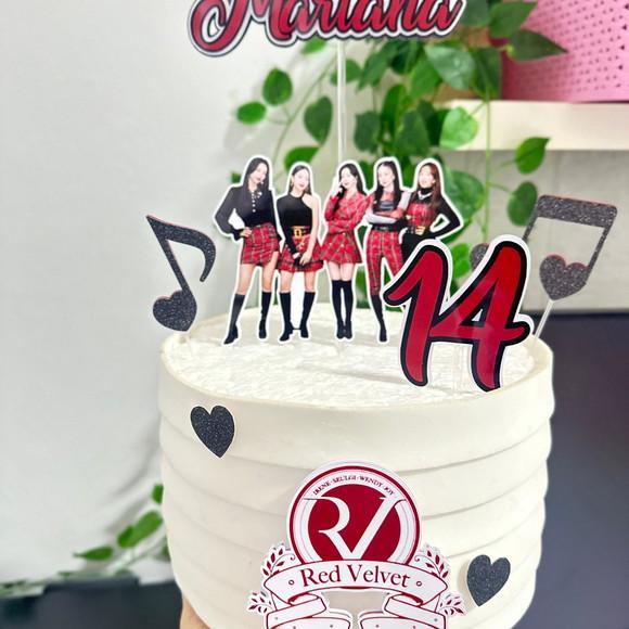 Topo de Bolo Red Velvet Kpop