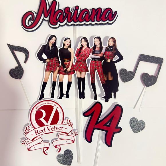 Topo de Bolo Red Velvet Kpop