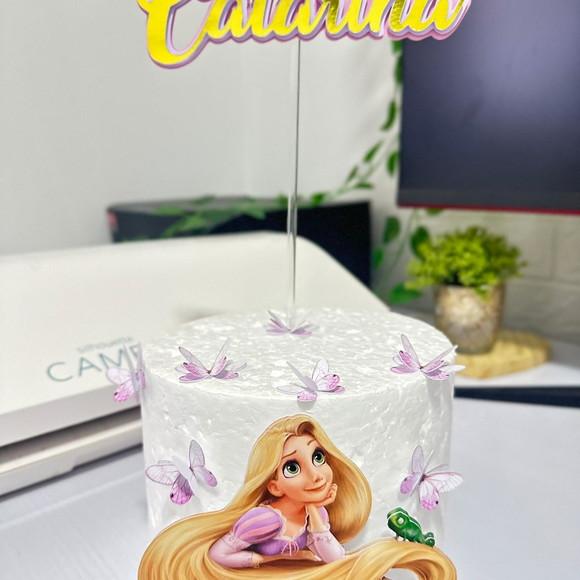 Topo de Bolo Rapunzel Enrolados