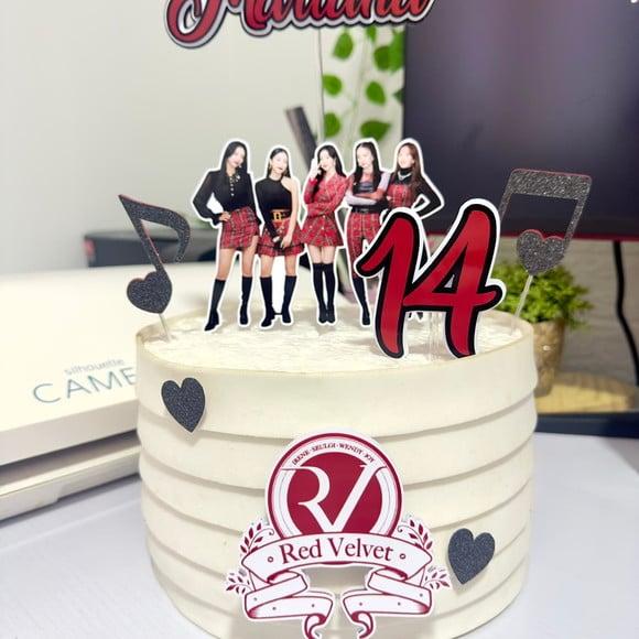 Topo de Bolo Red Velvet Kpop