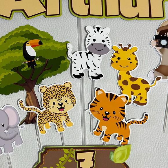 Topo de Bolo Safari