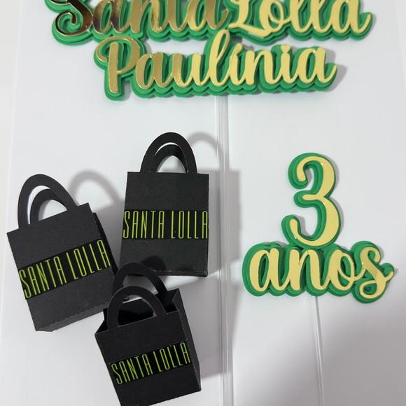 Topo de Bolo Santa Lolla Comprinhas