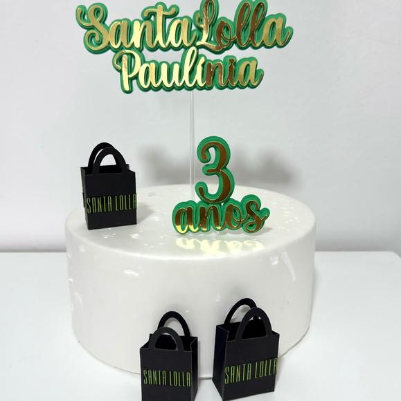 Topo de Bolo Santa Lolla Comprinhas