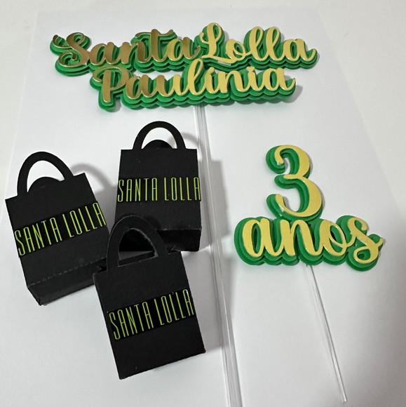 Topo de Bolo Santa Lolla Comprinhas